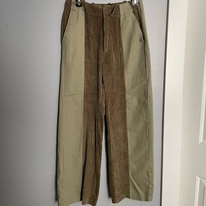 corduroy + striped bdg pants